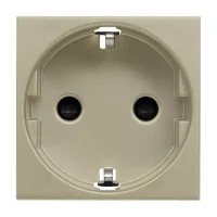 N2288 CV | Розетка SCHUKO с заземлением, со шторками, 16А / 250В, серия Zenit, цвет шампань