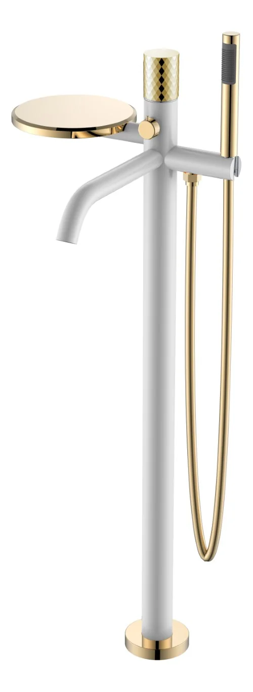 Boheme Смеситель STICK напольный WHITE DIAMOND GOLD