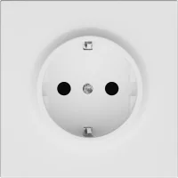 Donel R98 белый матовый  накладка для розетки Schuko с заземляющим контактом с защитными шторками 16