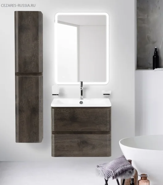 ALBANO База под раковину подвесная с выкатными ящ, Cemento Verona Grigio, 700x450x500 BelBagno