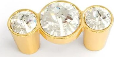 Ручка-скоба WPO633.C32.KRGP Swarovski 3 кристалла, Золото CEZARES