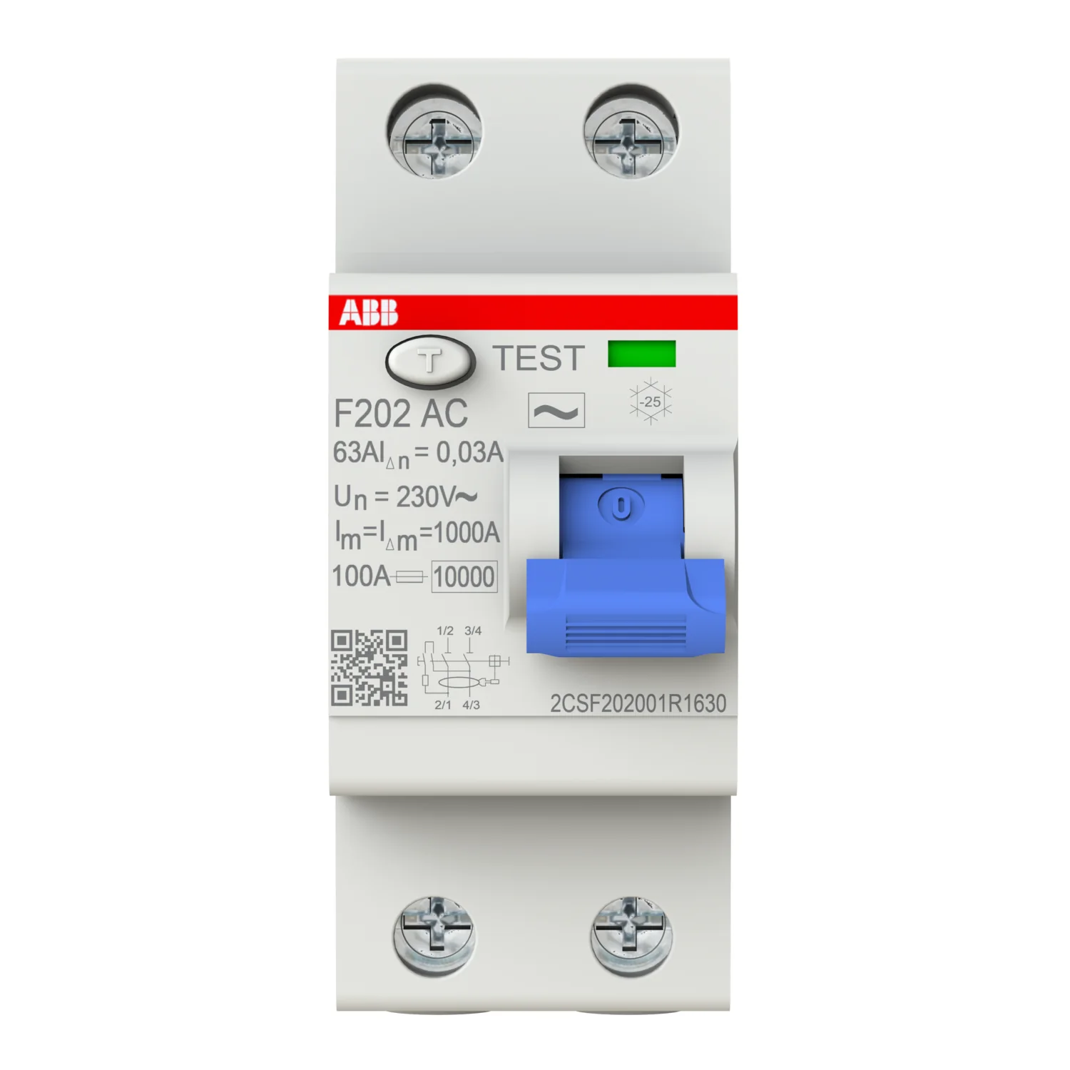 УЗО 2P 63А 30мА (тип AC) - ABB F202