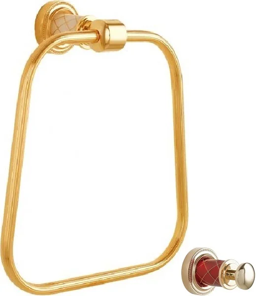 Boheme Держатель для полотенца (кругл.) MURANO GOLD (рубиновое)_Комплект