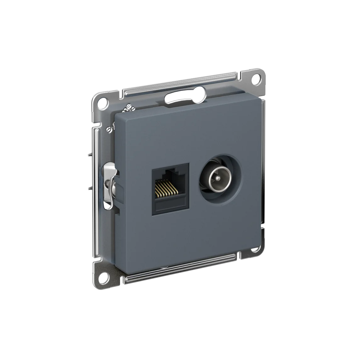 ATLASDESIGN РОЗЕТКА двойная ТВ + компьютерная RJ45, кат. 5Е, ГРИФЕЛЬ
