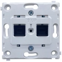 Donel R98 механизм розетки RJ45+RJ45 (двойная) cat.6/ClassE-8/8, серия DA