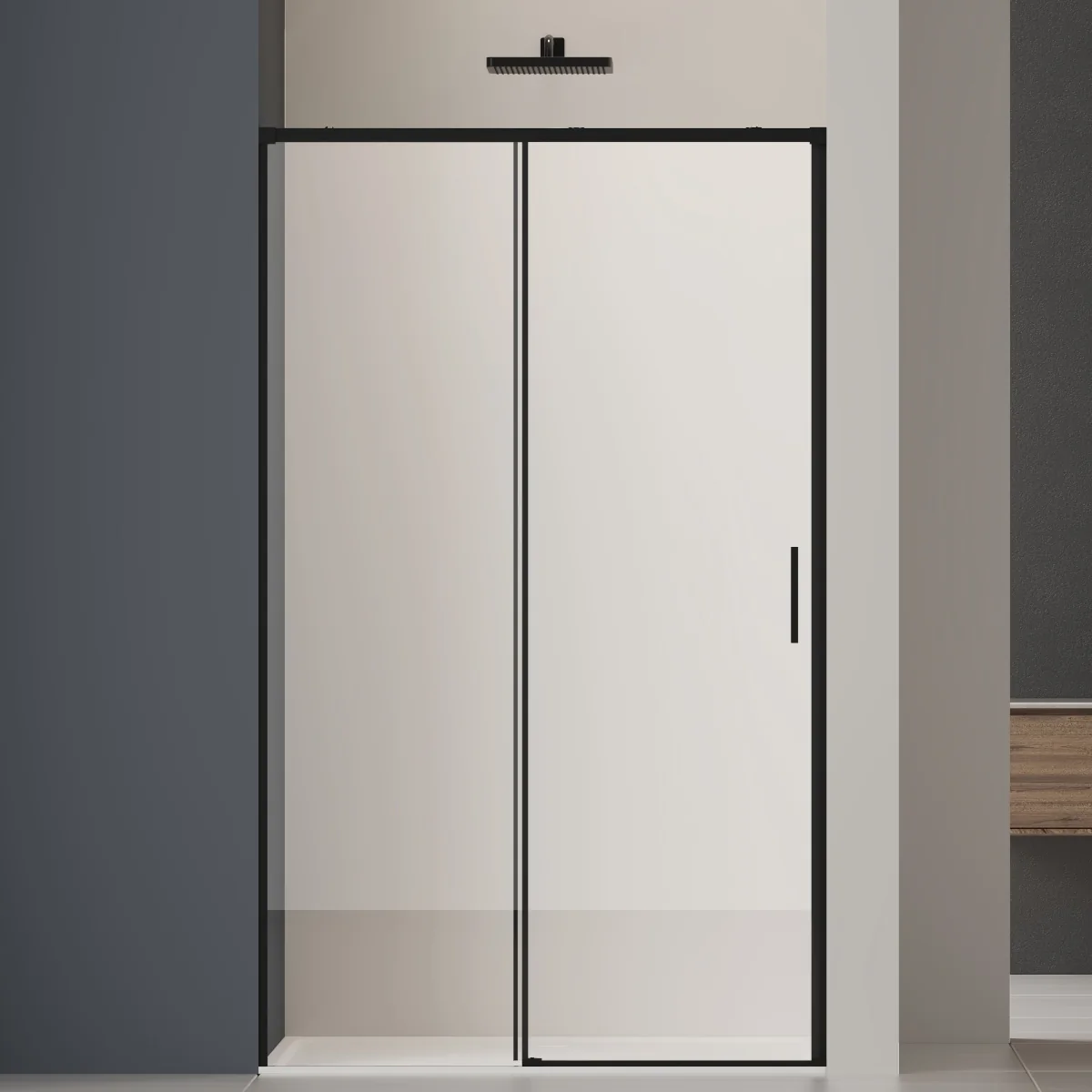 Душевая дверь Soft 2 VDS-3SO2130CLB, 1300, черный, стекло прозрачное
