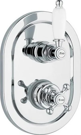 ELITE-VDIM2-T-01-Bi Встраиваемый термостатический смеситель на 2 выхода, с девиатором, хром, ручки б