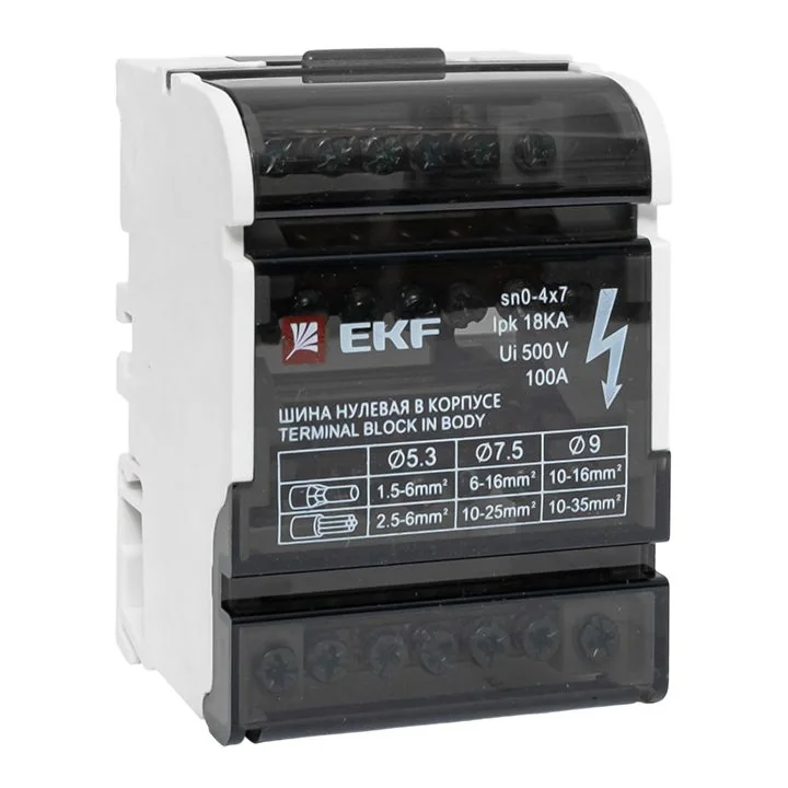 Шина нулевая в корпусе (4х7) PROxima EKF sn0-4x7