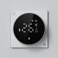 Donel Термостат с датчиком пола с WiFi, програмируемый через приложение,16 A, 55*55 мм. белый, повор