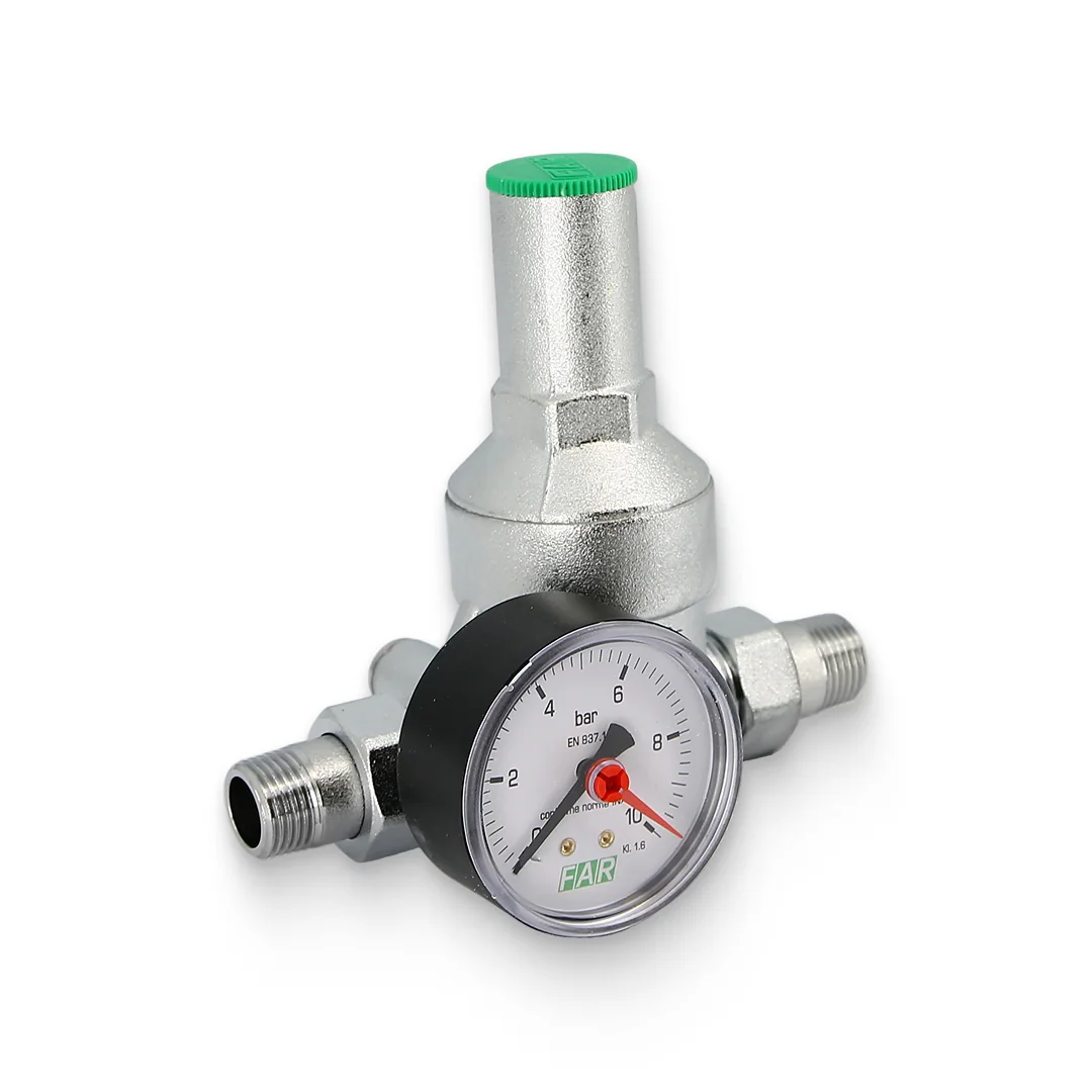 Редуктор давления хром FAR 1/2" (НР-НР) с манометром FA 2815 12