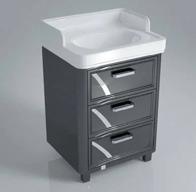 Kerama Marazzi PO.60.3/BLK  Тумба POMPEI под умывальник напольная 60 см, 3 ящика черный