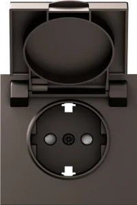 Donel S08 мокко накладка для розетки Schuko с заземлением, с крышкой, 16A 250 В~, серия DB