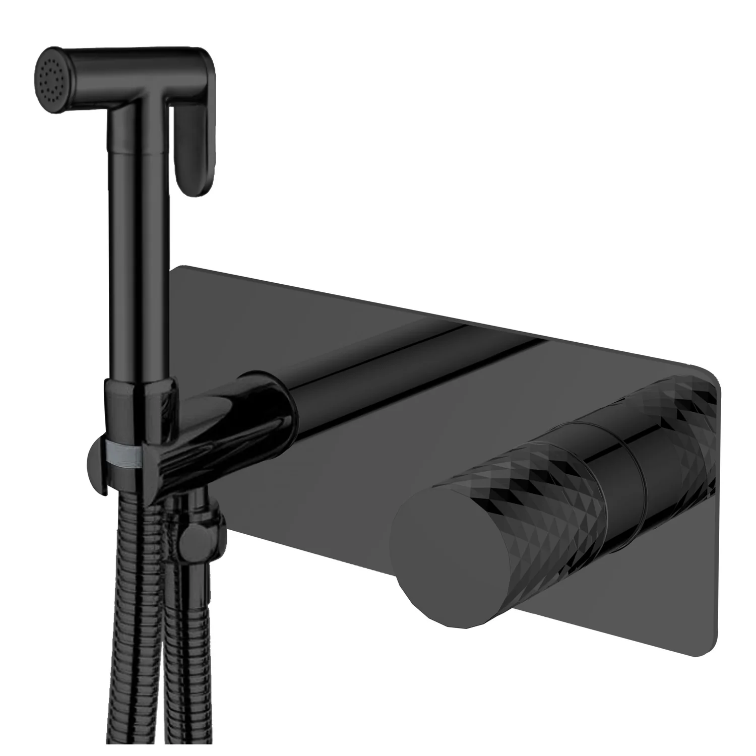 Boheme Смеситель гигиенический STICK DIAMOND Matt Black_Комплект