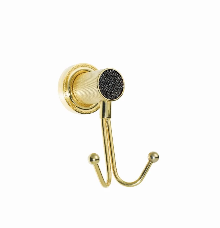 Boheme Крючок двойной ROYALE CRISTAL BLACK GOLD