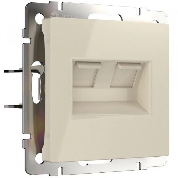 WL03-RJ45+RJ45 -ivory/ Розетка двойная Ethernet RJ-45  (слоновая кость)