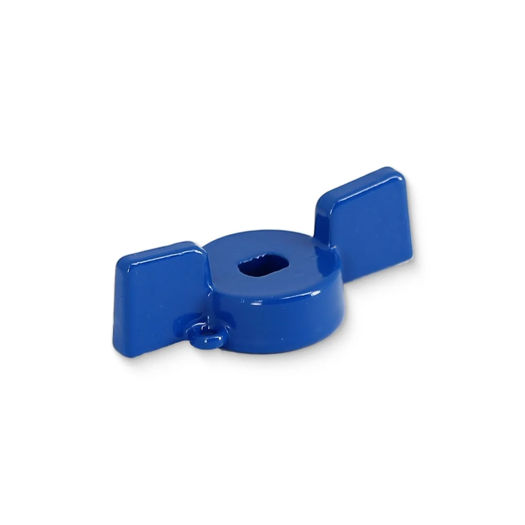 Ручка бабочка для крана 1/2"-3/4" синяя, алюминий Uni-Fitt