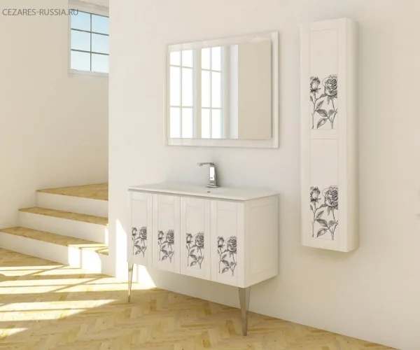 ROSA База под раковину с четырьмя распашными створками 42244 Decorato Rosa, 120х46х83 CEZARES