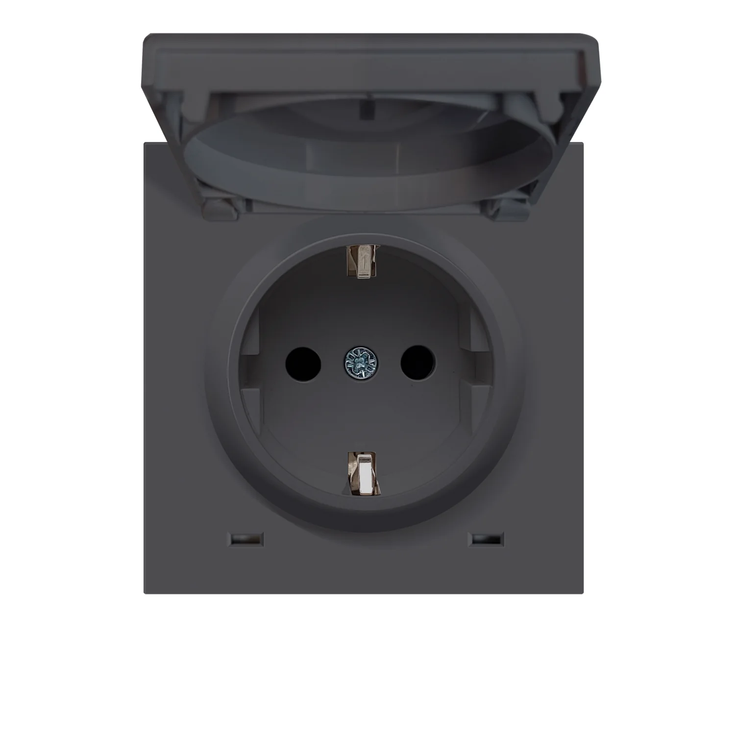 Donel R98 черный накладка для розетки Schuko с заземлением, с крышкой, 16A 250 В~, серия DA