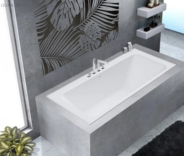 Ванна из искусственного камня Solid Surface 1703x797x570, CEZARES CZR-SLIDER-170-80-57-SSB