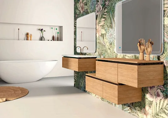 AVRIL Подвесной шкафчик с двумя выдвижными ящиками 55076 Rovere tabacco 100х45х32