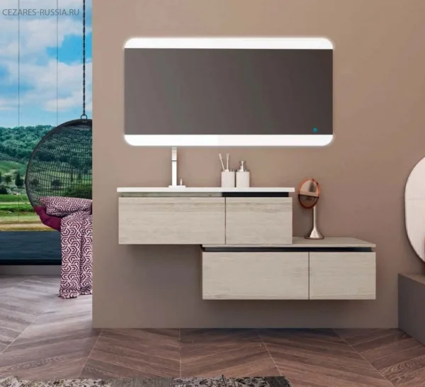 Зеркало со встроенной LED подсветкой touch system 45007, 80x70 CEZARES