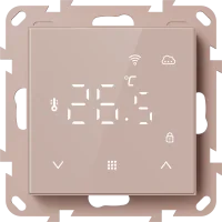 Donel Термостат с датчиком пола и воздуха с WiFi, 16 A, 55*55 мм., программируемый, стекло кашемир,