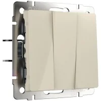 WL03-SW-3G-ivory /Выключатель трехклавишный (слоновая кость)
