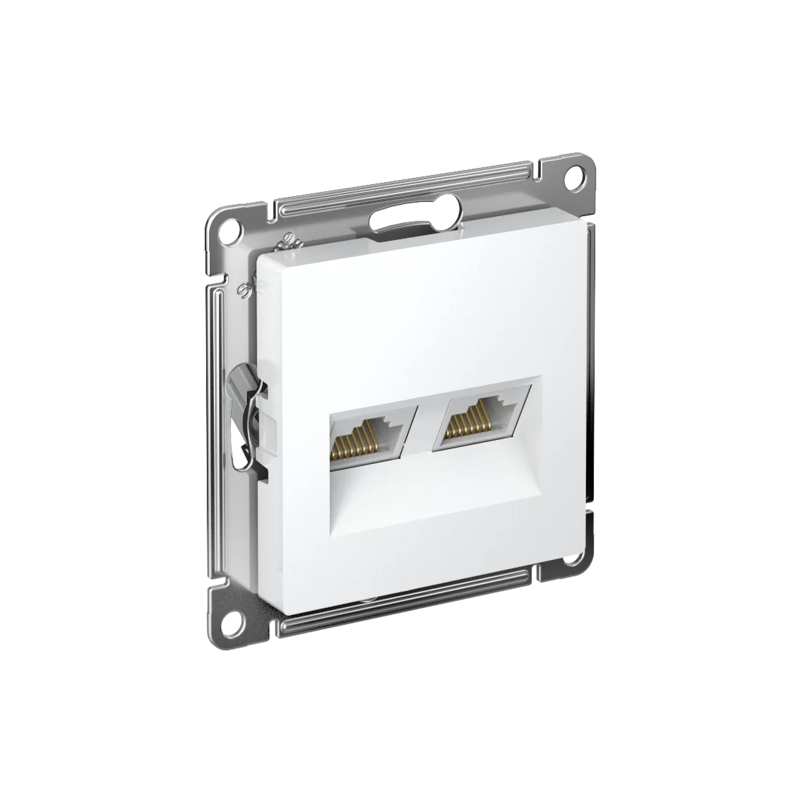 ATLASDESIGN РОЗЕТКА двойная компьютерная RJ45+RJ45, кат.5Е, механизм, БЕЛЫЙ