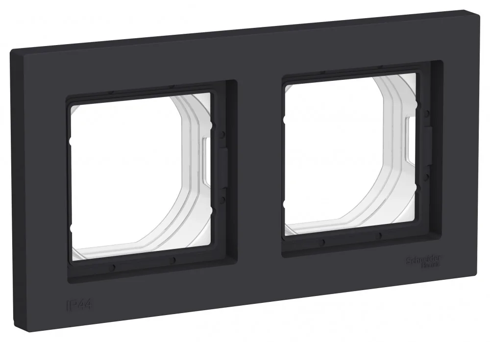 ATLASDESIGN AQUA 2-постовая РАМКА IP44, КАРБОН