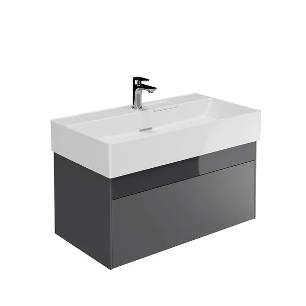 Kerama Marazzi LO.90.2/ST Тумба LOGICA подвесная 2 ящика 90 см, стальной серый