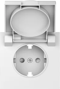 Donel S08 матовый белый накладка для розетки Schuko с заземлением, с крышкой, 16A 250 В~, серия DB