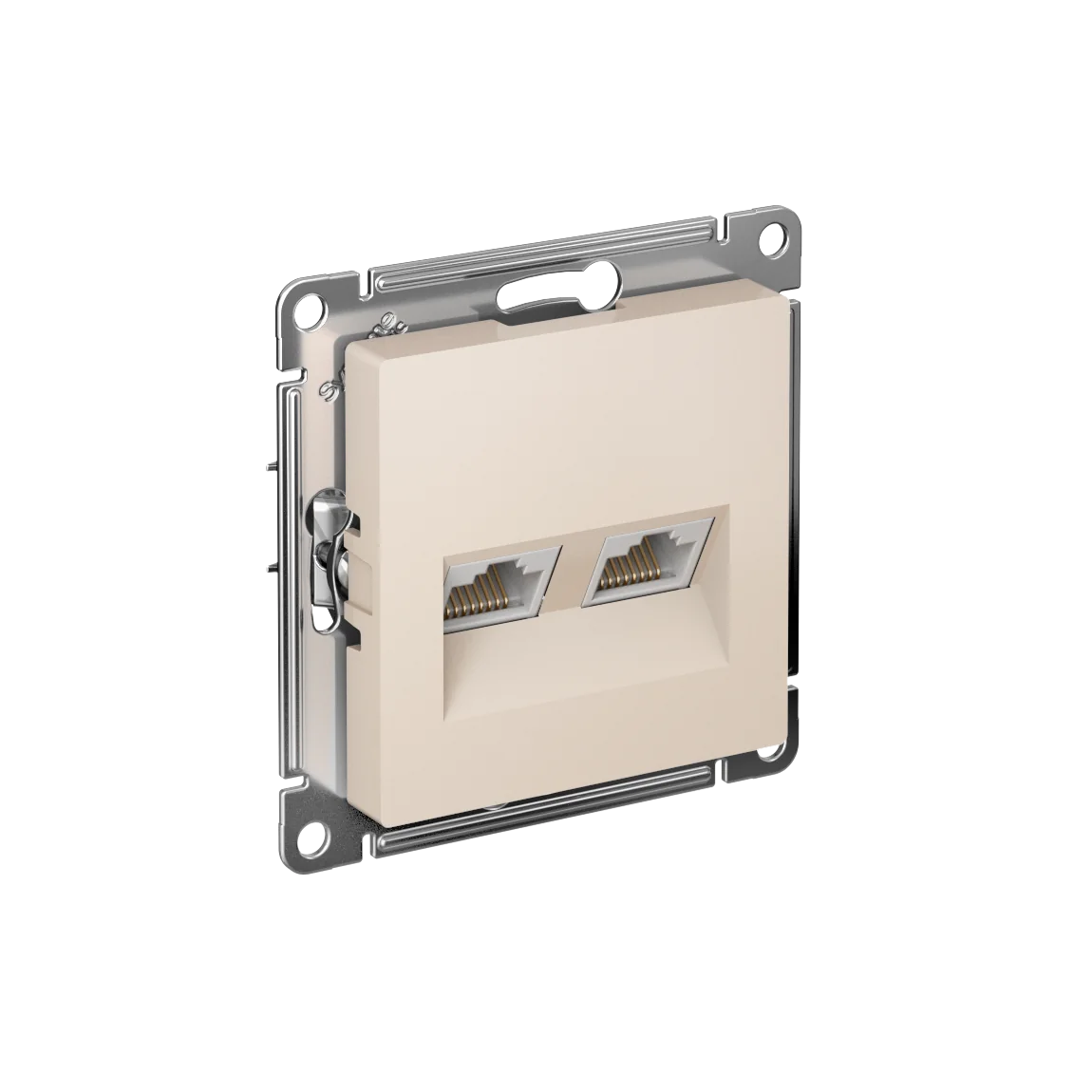ATLASDESIGN РОЗЕТКА двойная компьютерная RJ45+RJ45, кат.5Е, механизм, БЕЖЕВЫЙ