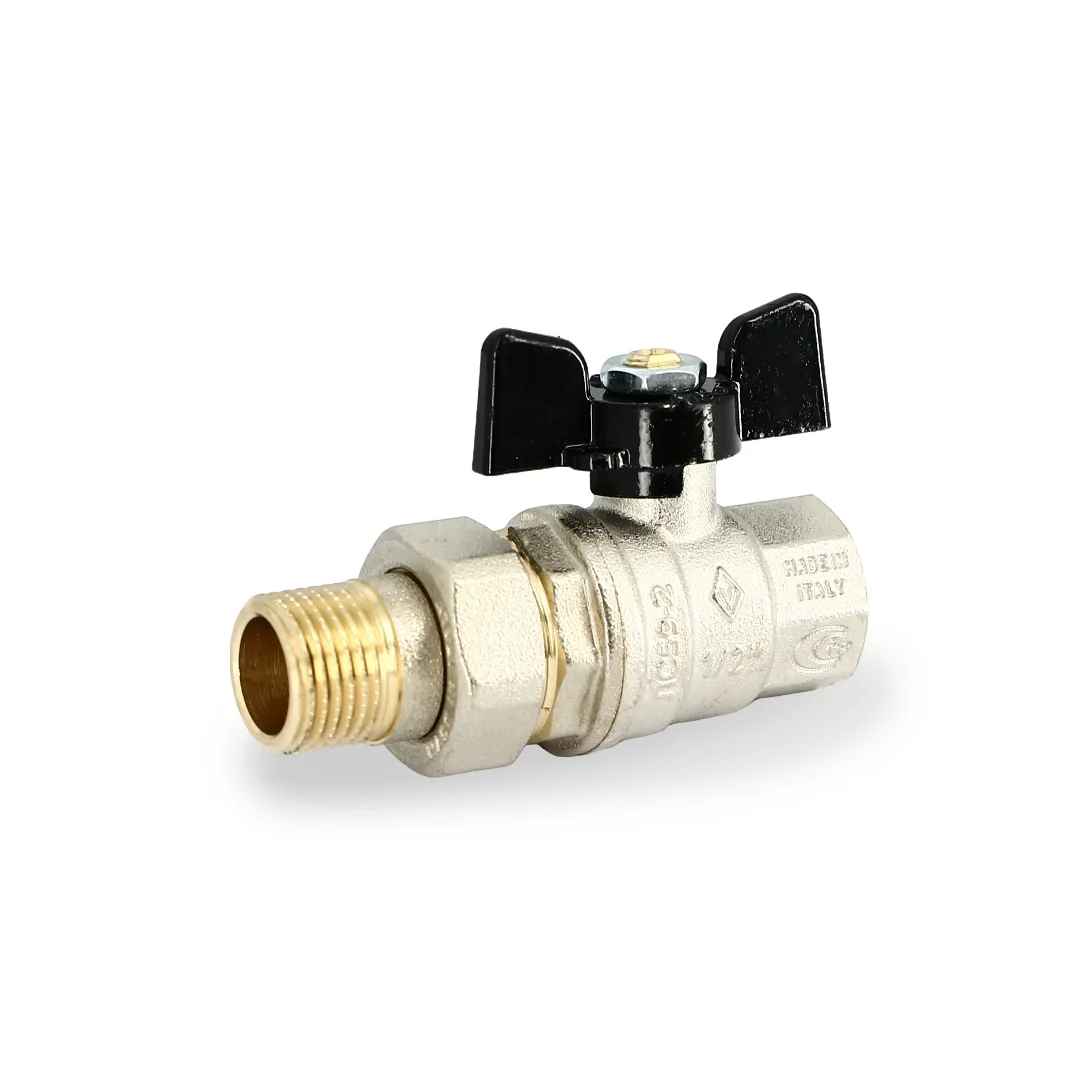 Кран шаровый НВ Bugatti 1/2" с накидной гайкой (разъемное соединение)