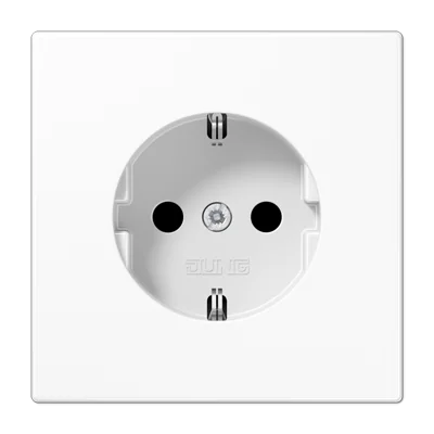 Штепсельная розетка SCHUKO 16А / 250В с защитными шторками, пружинные зажимы; дюропласт; белый; LS99