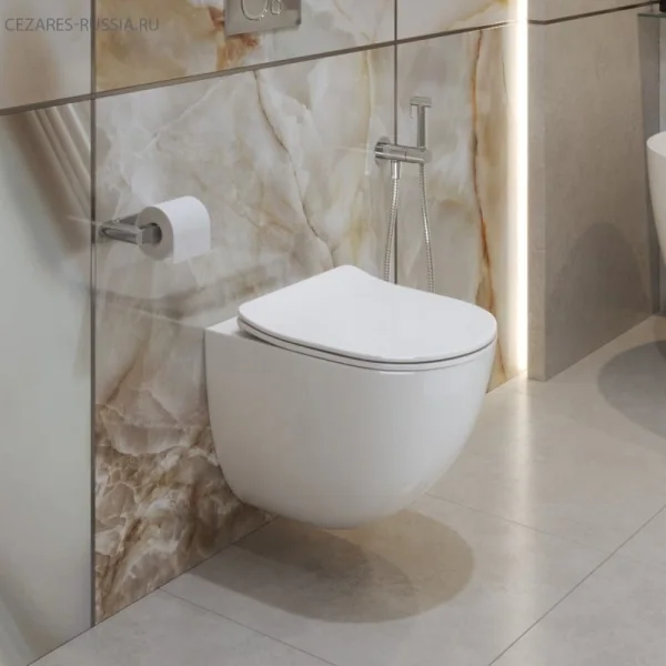 AMANDA-TOR Чаша унитаза подвесного безободкового, закрытый низ,смыв TORNADO, BB051CH-TOR-FC BelBagno