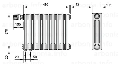 Радиатор Arbonia 3057/10 №69 твв RAL-9016
