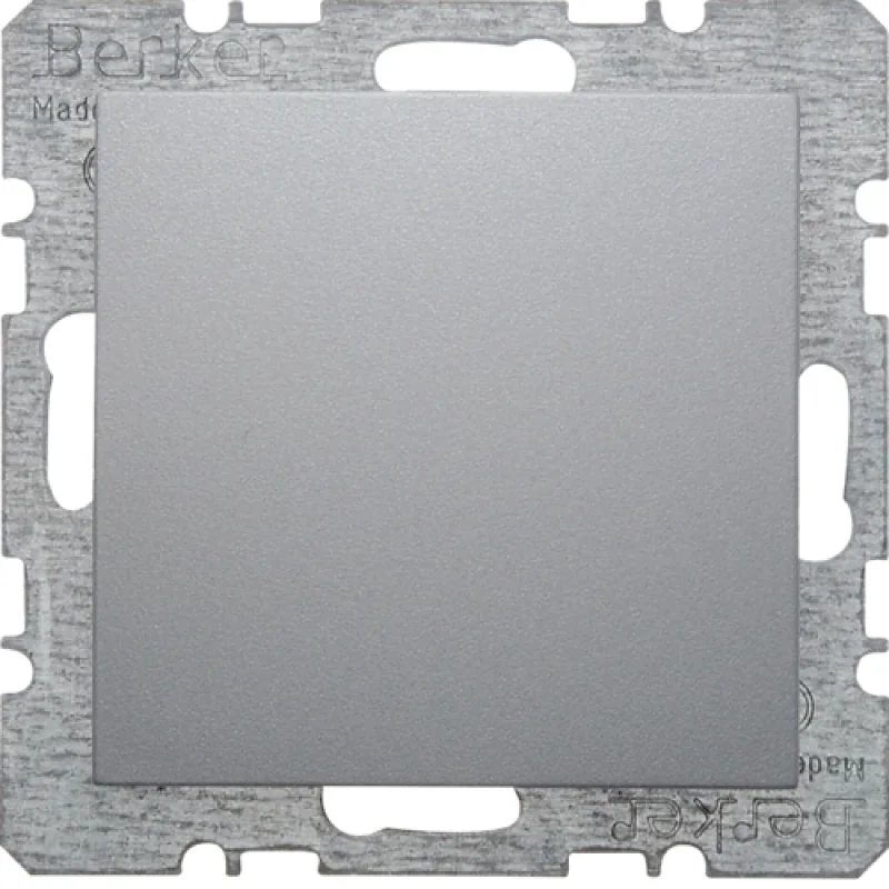 Заглушка с центральной панелью цвет: алюминий, матовый Berker B.1/B.7 Glas
