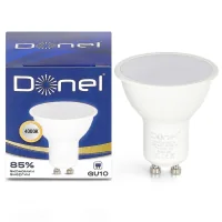 Donel, Светодиодная лампа 7Вт, MR16, 220В, GU10, 4000K, 525Лм, Ra>80, 110°, D50хH55мм, Серия: DN03