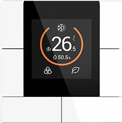 Donel Многофункциональный термостат KNX, 55 мм ЖК-экран, 2 интерфейса Цвет: Белый, Cерия DKNX, встро
