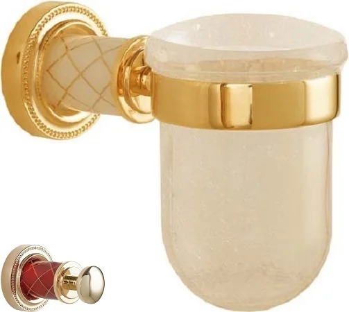 Boheme Стакан для зубных щеток MURANO GOLD (рубиновое)_Комплект