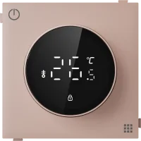 Donel Терморегулятор с датчиком пола, 16 A, 70*70 мм. кашемир, поворотная ручка настройки с индикаци