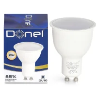 Donel, Светодиодная лампа 9Вт, MR16, 220В, GU10, 3000K, 720Лм, Ra>80, 110°, D50хH65мм, Dim Triac, Се