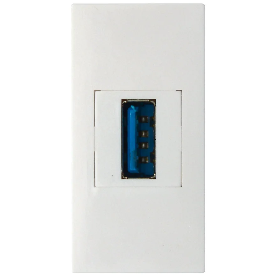 Donel Розетка информационная USB для передачи данных, 1мод., бел. (22.5х45мм), USB3.0, серия (тип) D