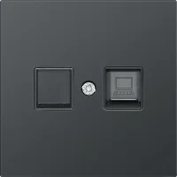 Donel R98 METAL вороненая сталь Накладка для розетки RJ45/RJ11, одиночная, серия DA