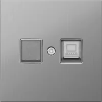 Donel R98 METAL никель Накладка для розетки RJ45/RJ11, одиночная, серия DA