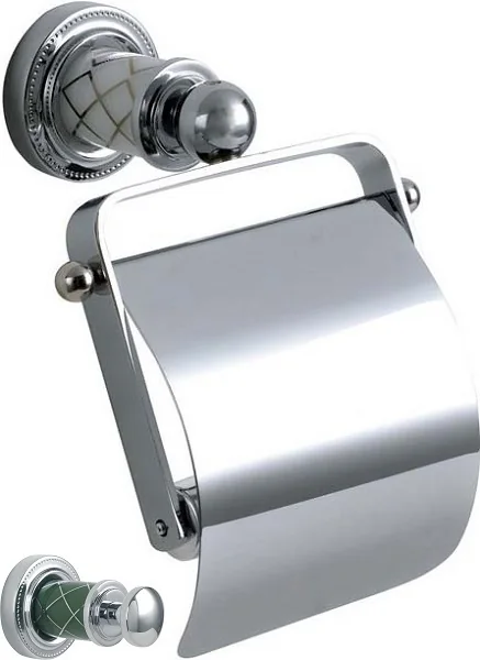 Boheme Держатель для туалетной бумаги с крышкой MURANO CHROME (бирюзовое)_Комплект