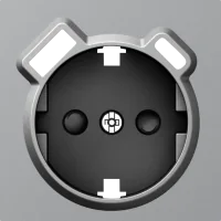 Donel A07 матовый серый накладка для розетки Schuko с зарядным устройством USB A+C,  со шторками 16A