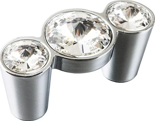 Ручка-скоба WPO633.C32.KR02 Swarovski 3 кристалла, Хром CEZARES