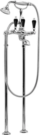 DIAMOND-VDP-01-Sw-N Напольный смеситель для ванны с ручным душем, хром, ручки Swarovski Nero