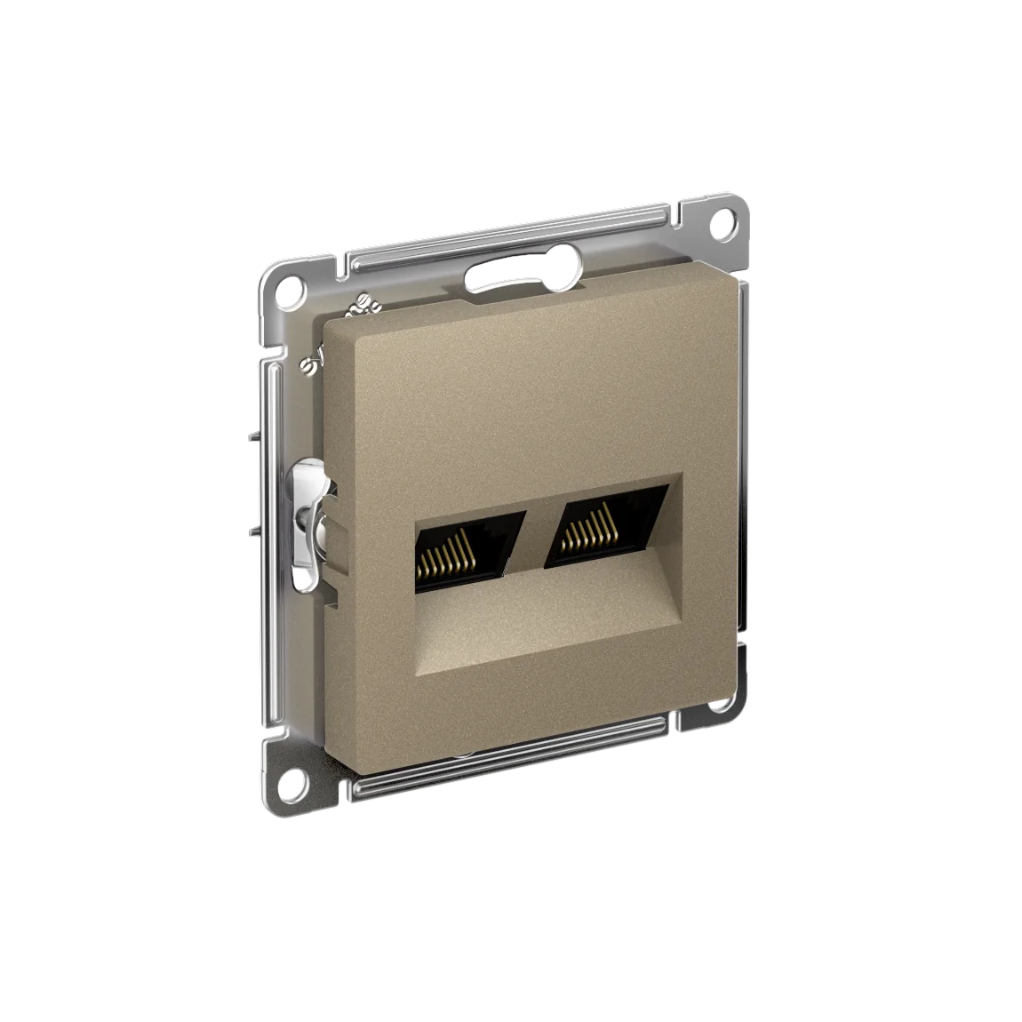 ATLASDESIGN РОЗЕТКА двойная компьютерная RJ45+RJ45, кат.5Е, механизм, ШАМПАНЬ